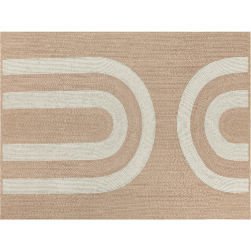 Derby Hand Woven Outdoor Rug in Sand & Cream Poly (9 x 12)